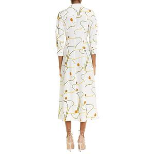 JASON WU Womens Green Gathered Zippered Pocketed Sleeveless Scoop Neck Midi Fit + Flare Dress main image 1